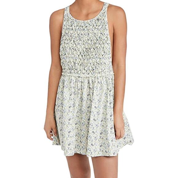Free People Dresses & Skirts - Free People White Combo Cotton Blend Smocked Bust Petunia Mini Dress Size M